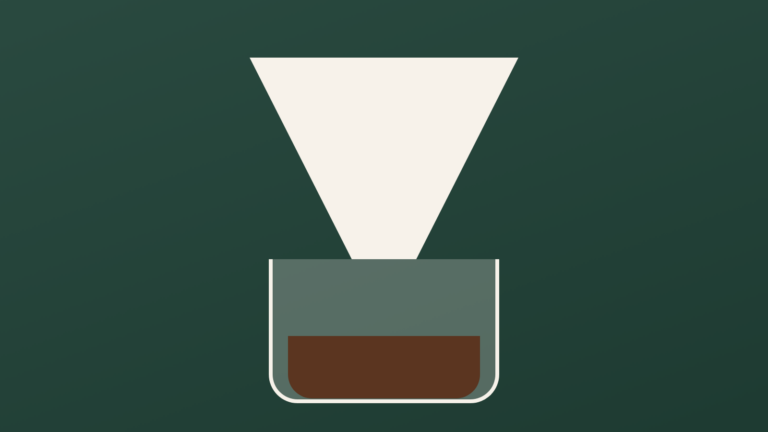 A pour-over brewing into a glass carafe